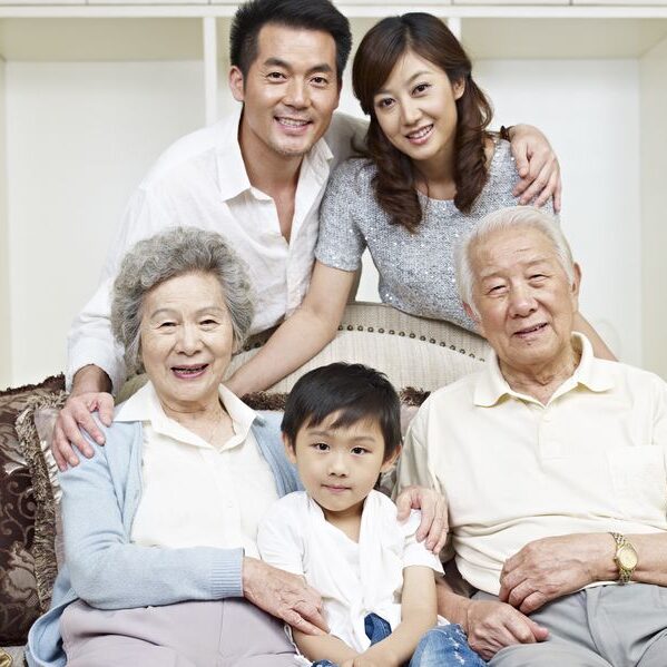 20636316 - portrait of a three-generation asian family